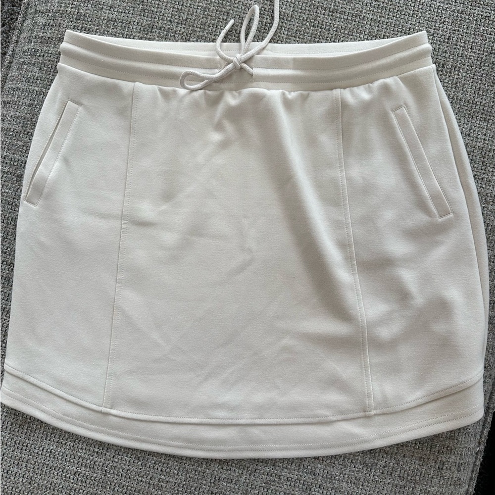 Thread & Supply Off White Drawstring Mini Skirt - image 1